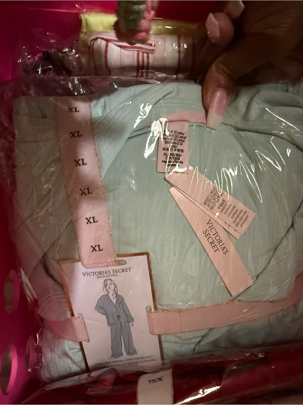 NEW Victoria's Secret women Light Mint Pajama Set soft model material